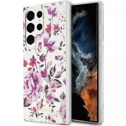Guess GUHCS23LHCFWST S23 Ultra S918 biały|white hardcase Flower Collection image 1