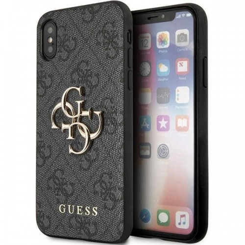 Guess GUHCPX4GMGGR iPhone X|XS szary|grey hardcase 4G Big Metal Logo image 1