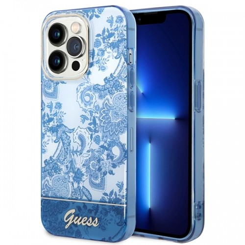 Guess GUHCP14XHGPLHB iPhone 14 Pro Max 6,7" niebieski|blue hardcase Porcelain Collection image 1