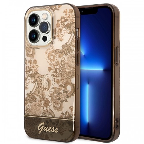 Guess GUHCP14LHGPLHC iPhone 14 Pro 6,1" ochre hardcase Porcelain Collection image 1