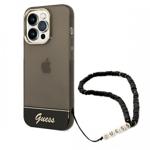 Guess GUHCP14LHGCOHK iPhone 14 Pro 6,1" czarny|black hardcase Translucent Pearl Strap image 1