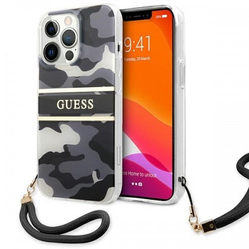 Guess GUHCP13XKCABBK iPhone 13 Pro Max 6,7" czarny|black hardcase Camo Strap Collection image 1