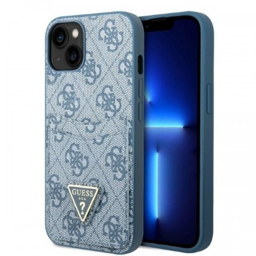Guess GUHCP13SP4TPB iPhone 13 mini 5,4" niebieski|blue hardcase 4G Triangle Logo Cardslot image 1