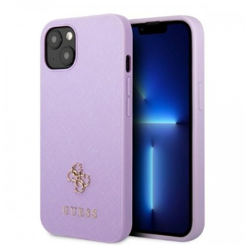 Guess GUHCP13MPS4MU iPhone 13 6,1" purpurowy|purple hardcase Saffiano 4G Small Metal Logo image 1