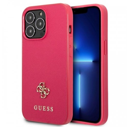 Guess GUHCP13LPS4MF iPhone 13 Pro | 13 6,1" różowy|pink hardcase Saffiano 4G Small Metal Logo image 1