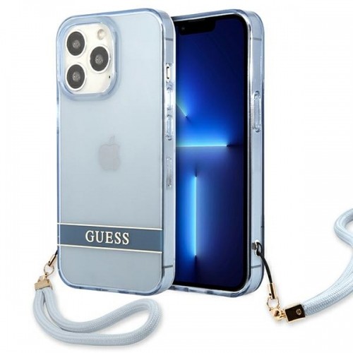 Guess GUHCP13LHTSGSB iPhone 13 Pro | 13 6,1" niebieski|blue hardcase Translucent Stap image 1