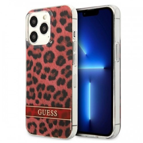 Guess GUHCP13LHSLEOR iPhone 13 Pro | 13 6,1" czerwony|red hardcase Leopard image 1
