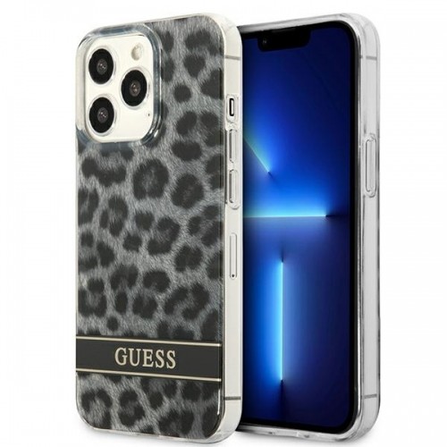 Guess GUHCP13LHSLEOK iPhone 13 Pro | 13 6,1" szary|grey hardcase Leopard image 1