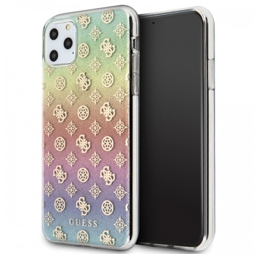 Guess GUHCN65PEOML iPhone 11 Pro Max multicolor hard case Iridescent 4G Peony image 1