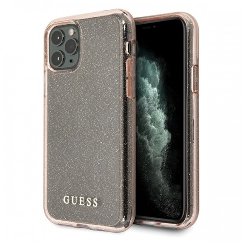 Guess GUHCN65PCGLPI iPhone 11 Pro Max różowy|pink hard case Glitter image 1