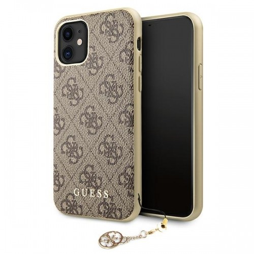 Guess GUHCN61GF4GBR iPhone 11 6,1" | Xr brown|brązowy hard case 4G Charms Collection image 1