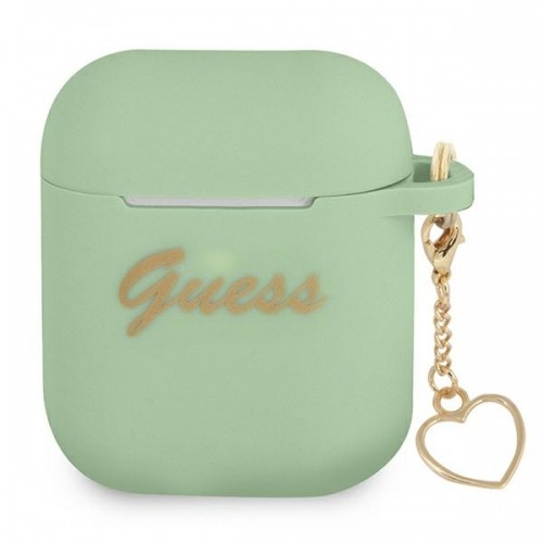 Guess GUA2LSCHSN AirPods cover zielony|green Silicone Charm Heart Collection image 1