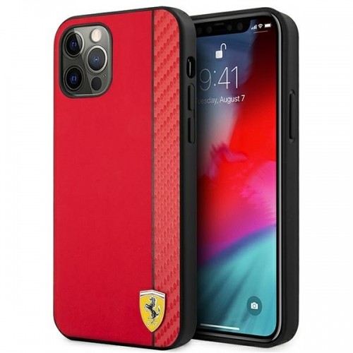 Ferrari FESAXHCP12LRE iPhone 12 Pro Max 6,7" czerwony|red hardcase On Track Carbon Stripe image 1