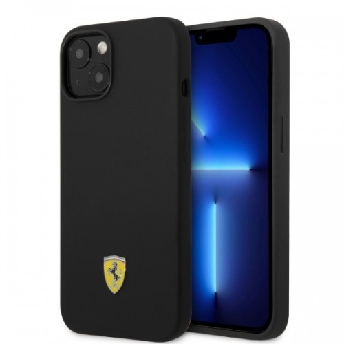 Ferrari FEHMSIP14SBK iPhone 14 6,1" czarny|black hardcase Silicone Metal Logo Magsafe image 1