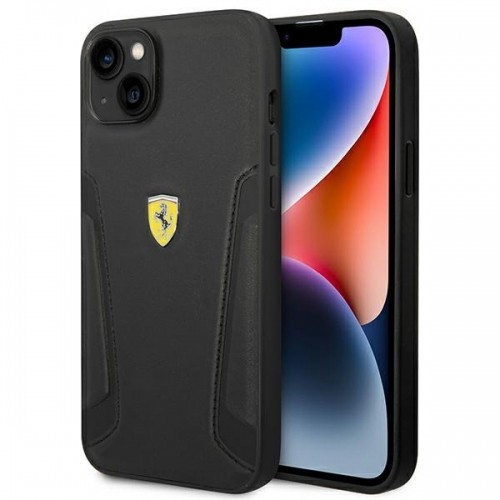 Ferrari FEHCP14MRBUK iPhone 14 Plus 6,7" czarny|black hardcase Leather Stamp Sides image 1