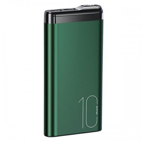 USAMS Powerbank PB55 10000mAh 2xUSB wyświetlacz LED zielony|green 10KCD14802 (US-CD148) aluminium image 1