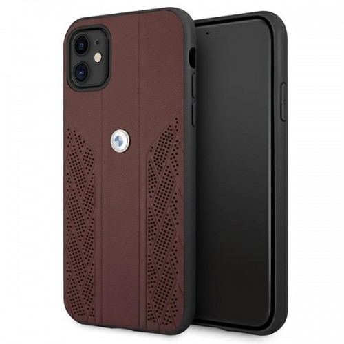 Original Case BMW Leather Curve Perforate Hardcase BMHCN61RSPPK for Iphone 11|Xr Red image 1
