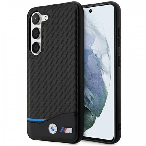 BMW M PU Carbon Blue Line Case for Samsung Galaxy S23 Black image 1