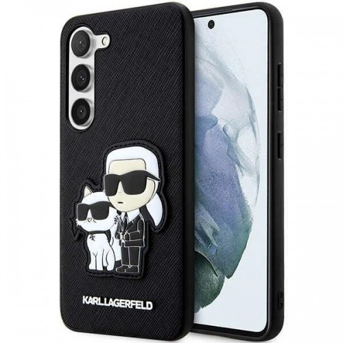 Karl Lagerfeld PU Saffiano Karl and Choupette NFT Case for Samsung Galaxy S23+ Black image 1
