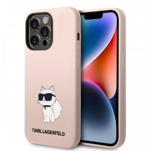 Karl Lagerfeld Liquid Silicone Choupette NFT Case for iPhone 14 Pro Pink image 1