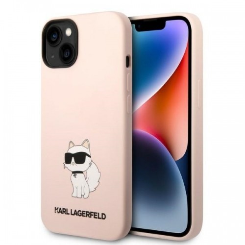 Karl Lagerfeld Liquid Silicone Choupette NFT Case for iPhone 14 Pink image 1