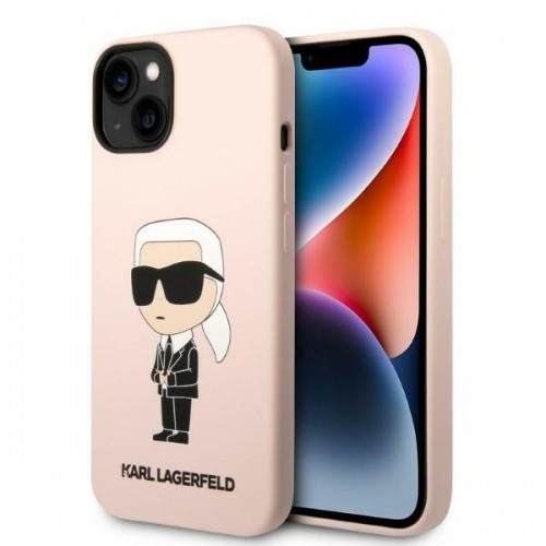 Karl Lagerfeld Liquid Silicone Ikonik NFT Case for iPhone 14 Pink image 1