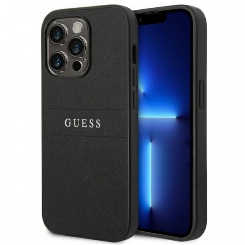 Guess PU Leather Saffiano Case for iPhone 14 Pro Black image 1