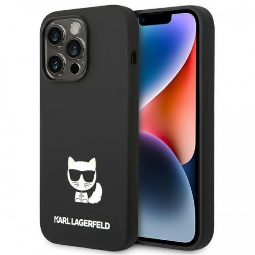 Karl Lagerfeld Liquid Silicone Choupette Case for iPhone 14 Pro Black image 1