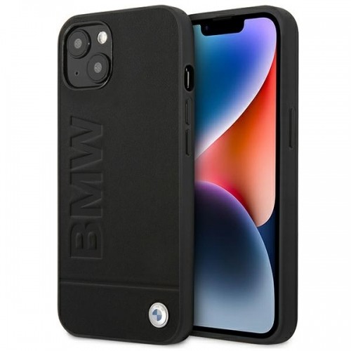 BMW Leather Hot Stamp Case for iPhone 14 Black image 1
