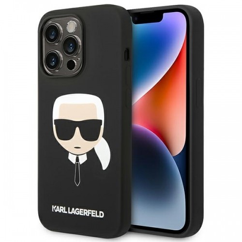 Karl Lagerfeld Liquid Silicone Karl Head Case for iPhone 14 Pro Max Black image 1