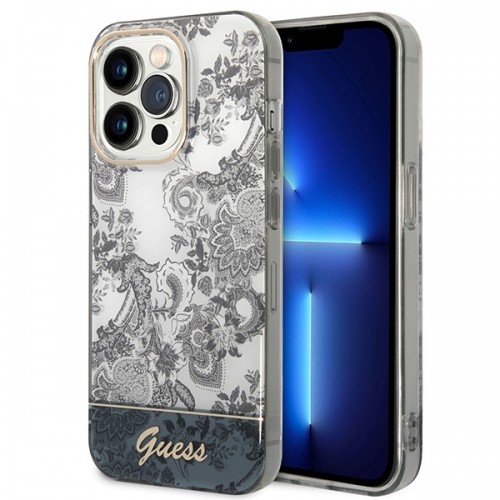 Guess PC|TPU Toile De Jouy Case for iPhone 14 Pro Max Grey image 1
