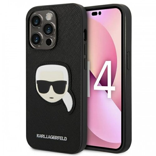 Karl Lagerfeld PU Saffiano Karl Head Case for iPhone 14 Pro Black image 1