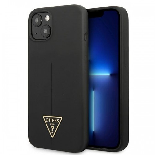 Guess Silicone Line Triangle Case for iPhone 13 mini Black image 1