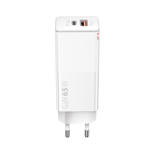 Forever Core PD+ QC 3.0 GaN charger 1x USB 1x USB-C 65W white image 1