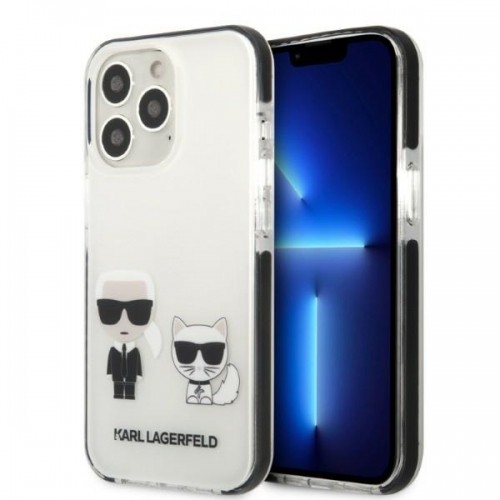 Karl Lagerfeld TPE Karl and Choupette Case for iPhone 13 Pro White image 1
