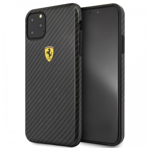 Ferrari Hardcase FESPCHCN65CBBK Izturīgs Silikona Aizsargapvalks Priekš Apple iPhone 11 Pro Max Melns image 1