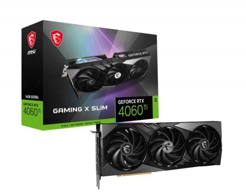 Graphics Card|MSI|NVIDIA GeForce RTX 4060 Ti|16 GB|GDDR6|128 bit|PCIE 4.0 8x|1xHDMI|3xDisplayPort|RTX4060TIGAMXSLIM16G image 1