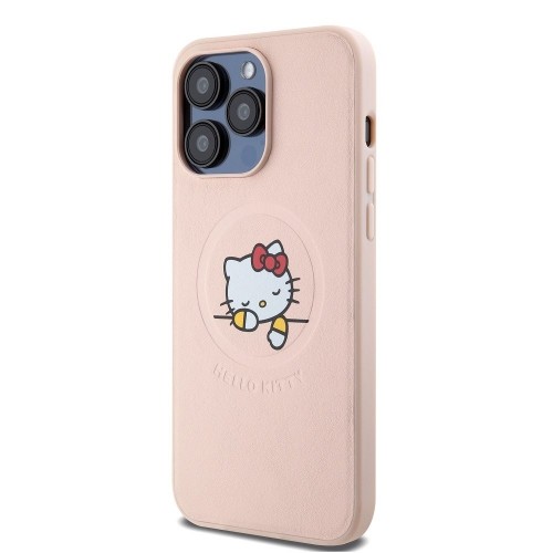 Hello Kitty PU Kitty Asleep Logo MagSafe Case for iPhone 15 Pro Max Pink image 1