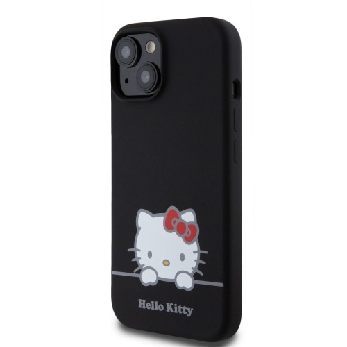 Hello Kitty Liquid Silicone Daydreaming Logo Case for iPhone 15 Black image 1