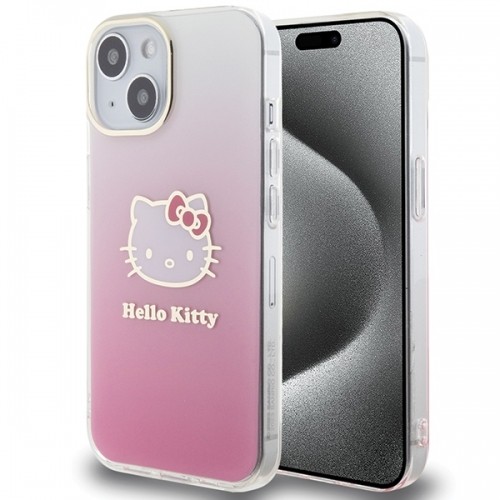 Hello Kitty HKHCP15SHDGKEP iPhone 15 6.1 różowy|pink hardcase IML Gradient Electrop Kitty Head image 1