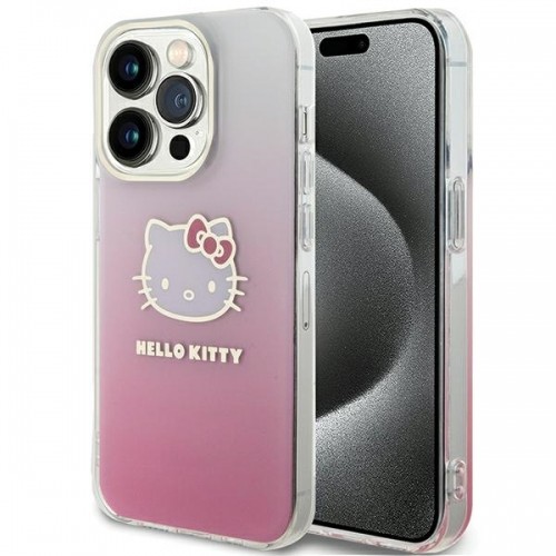 Hello Kitty HKHCP15LHDGKEP iPhone 15 Pro 6.1" różowy|pink hardcase IML Gradient Electrop Kitty Head image 1