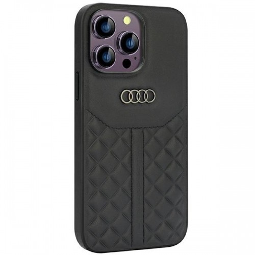Audi Genuine Leather iPhone 14 Pro Max 6.7" czarny|black hardcase AU-TPUPCIP14PM-Q8|D1-BK image 1