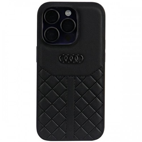 Audi Genuine Leather iPhone 14 Pro 6.1" czarny|black hardcase AU-TPUPCIP14P-Q8|D1-BK image 1