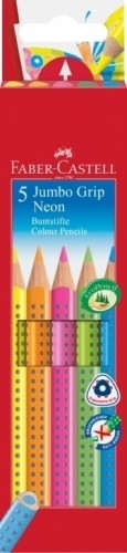 Цветный карандаши Faber-Castell Jumbo Grip 5 цветов - неон image 1