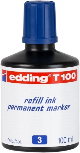 Tinte permanentu marķieru uzpildei Edding T100, 100ml, zila image 1