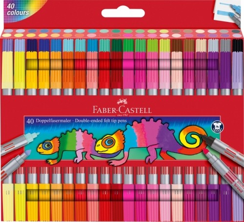Divpusēji flomāsteri Faber-Castell 40 krāsas image 1