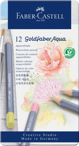 Akvareļu zīmuļi Faber-Castell Goldfaber Aqua Creative Studio 12 pasteļkrāsas image 1