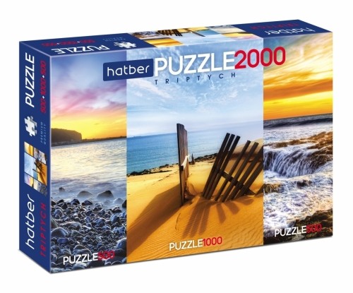 Puzle HATBER-HD Premium, 500+1000+500gab, А2, 910x450mm, jūras krasts image 1