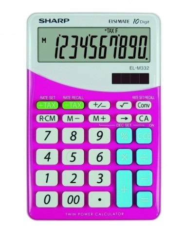 Galda kalkulators Sharp SH-ELM332BPK, rozā image 1