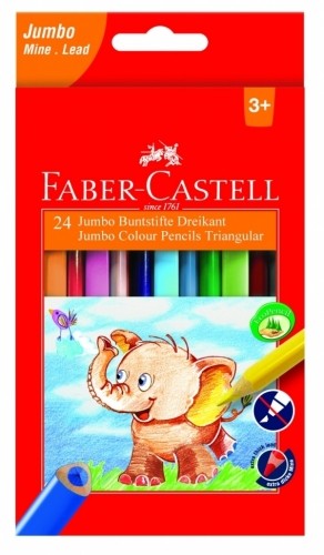 Krāsainie zīmuļi Faber-Castell Jumbo, 24 krāsas image 1